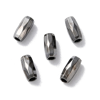 Brass Beads, Faceted, Rice, Gunmetal, 4.5x2mm, Hole: 1.2mm