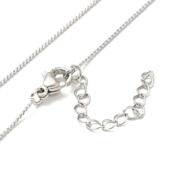 Brass Curb Chains Necklace for Men Women, Cadmium Free & Lead Free, Platinum, 17.72 inch(45cm)