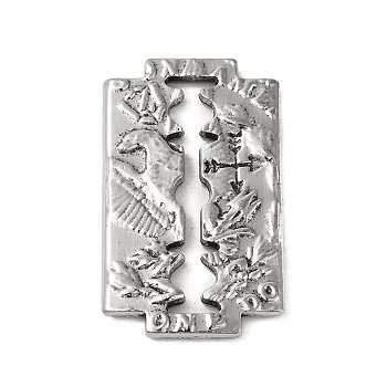 Tibetan Style Alloy Pendant, Blade, Antique Silver, 40x24x3mm