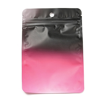 Gradient Color Plastic Zip Lock Bags, Resealable Packaging Bags, Rectangle, Hot Pink, 15x10.5x0.02cm, Unilateral Thickness: 3.1 Mil(0.08mm)