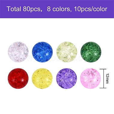 80Pcs 8 Colors Transparent Crackle Glass Round Beads Strands(CCG-SZ0001-09)-6