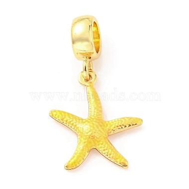 Light Khaki Starfish Brass+Enamel Dangle Charms