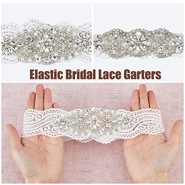 Flower Pattern Polyester Lace Elastic Bridal Garters(AJEW-WH0470-67)-4