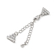 Brass Micro Pave Cubic Zirconia Chain Extender with Glass(KK-U052-20P)-1