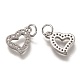 Brass Micro Pave Clear Cubic Zirconia Charms(ZIRC-B002-60P)-2