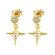 Star Real 18K Gold Plated Brass Dangle Stud Earrings(EJEW-L269-107G-03)-1