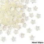15g Transparent Acrylic Bead Caps, Flower, Clear, 12x12mm(TACR-YW0003-07E)