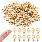 80Pcs 304 Stainless Steel Lobster Claw Clasps, Parrot Trigger Clasps, Real 24K Gold Plated, 12x7x3.5mm, Hole: 1.5mm(STAS-ME0003-23B)