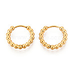 304 Stainless Steel Hoop Earrings for Women, Ring, Ion Plating(IP), Real 14K Gold Plated, 15x2.5mm(EJEW-N059-20G)