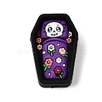 Silicone Beads, Focal Beads, Skeleton Sleeping in Coffin, Blue Violet, 30x20x10mm, Hole: 3mm(SL-CBA3DA9-03C)
