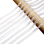 24 Yards 8 Styles Milk Fiber Lace Trim Ribbon, Clothes Accessories, White, 1/2~3/4 inch(11.5~18mm), 3 yards/style(OCOR-CY0001-09B)