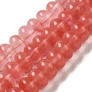 Cherry Quartz Glass Beads Strands, Rondelle, 10x6~6.5mm, Hole: 1mm, about 59~61pcs/strand, 14.57~15.16 inch(37~38.5cm)(G-G102-C05-01)