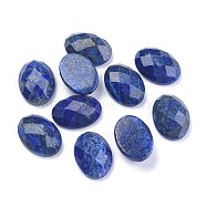 Natural Lapis Lazuli Cabochons, Faceted, Oval, 18x13x6mm(G-G760-A05)