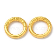 Rack Plating Alloy Linking Rings, Cadmium Free & Lead Free, Textured Round Ring, Matte Gold Color, 17.5x3mm, Inner Diameter: 11.5mm(PALLOY-F303-09MG)