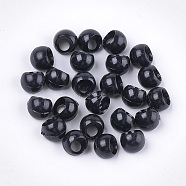 Opaque AS Plastic Charms, Suzumaru Beads, Round, Black, 10x9.5x9mm, Hole: 4mm, about 1600pcs/500g(MACR-S365-09D)