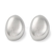 304 Stainless Steel Oval Stud Earrings, Silver, 25x18.5mm(EJEW-D281-04S)