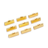 Iron Ribbon Crimp Ends, Golden, 8x20mm, Hole: 2mm(X-IFIN-S008-G)