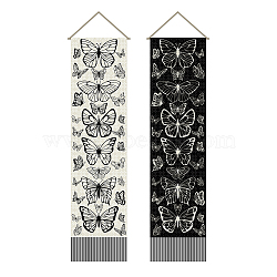 Polyester Wall Hanging Tapestry, for Bedroom Living Room Decoration, Rectangle, Butterfly, 1160x330mm, 2pcs/set(AJEW-WH0399-047)