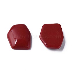 Opaque Acrylic Cabochons, Irregular Hexagon, Dark Red, 25.5x19.5x5.5mm, about 253pcs/500g(MACR-S373-143-A01)