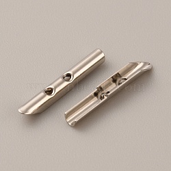 500Pcs Brass Folding Crimp Ends, Cord End Caps, Platinum, 19.5x3x3.5mm(KK-WH0058-08A-P)