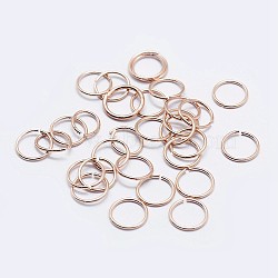925 Sterling Silver Open Jump Rings, Round Rings, Rose Gold, 5x0.8mm, Inner Diameter: 3mm, about 144pcs/10g(STER-F036-02RG-0.8x5mm)