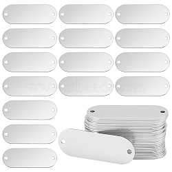 WADORN 30Pcs Aluminum Oval Connector Charm, Blank Dog Tag, Silver, 51x19x1mm, Hole: 3mm(FIND-WR0011-39)