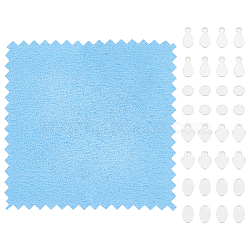 32Pcs 4 Styles 925 Sterling Silver Charms, Blank Charms, with Suede Fabric Square Silver Polishing Cloth, Silver, 4~8x3.5~5x0.5mm, Hole: 0.7~1mm, 8pcs/style(STER-UN0001-12)