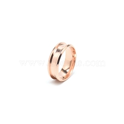 201 Stainless Steel Grooved Finger Ring Settings, Ring Core Blank, for Inlay Ring Jewelry Making, Rose Gold, Inner Diameter: 21mm, 8mm, Ring Groove: 4.3mm(STAS-TAC0002-57E-RG)