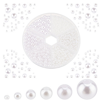 Elite Jewelry Beads Making Finding Kit, Including MIYUKI Rocailles Beads, Imitated Pearl Acrylic Beads, Round, White, 2~8x1.3~8mm, Hole: 0.8~2mm, 2070Pcs/box