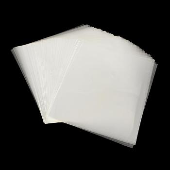 Rectangle Opp Plastic Sheets for Enamel Crafts, Clear, 12~14x11~12cm, unilateral thickness: 0.035mm