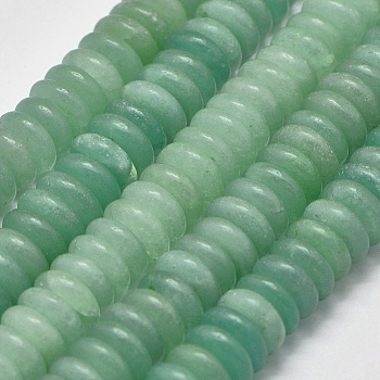 Natural Green Aventurine Heishi Beads Strands, Disc/Flat Round, 6x3mm, Hole: 1mm, about 155pcs/strand, 14.96 inch