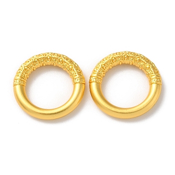 Rack Plating Alloy Linking Rings, Cadmium Free & Lead Free, Textured Round Ring, Matte Gold Color, 17.5x3mm, Inner Diameter: 11.5mm