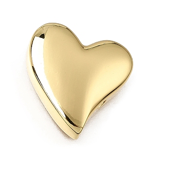 Brass Beads, Heart, Rack Plating, Long-Lasting Plated, Cadmium Free & Lead Free, Golden, 18x8x5.5mm, Hole: 1.8mm