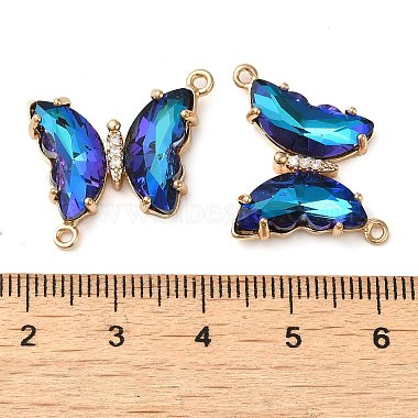 Brass Pave Faceted Glass Connector Charms(FIND-Z020-04D)-3