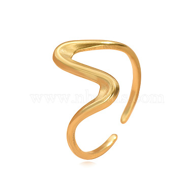 Wave 304 Stainless Steel Cuff Rings(FS-WG0CC98-02)-3