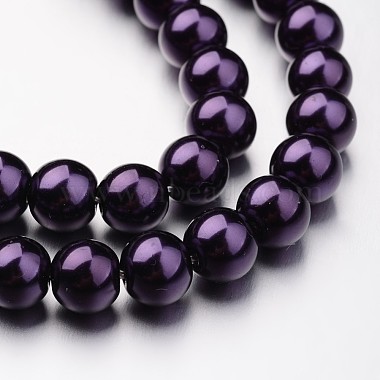 Eco-Friendly Dyed Glass Pearl Round Bead Strands(X-HY-A008-8mm-RB099)-2