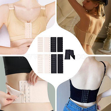 benecreat 8pcs 4 style polyester femmes 3 rangées x 7/9 crochets extension de soutien-gorge corset longline(FIND-BC0004-65)-6