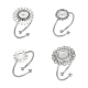 4Pcs 4 Styles 304 Stainless Steel Open Cuff Ring Findings(STAS-UN0049-03)-1