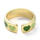 Heart Pattern Alloy Enamel Cuff Rings(RJEW-Z008-16LG-E)-2