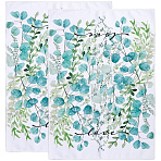 Ultrafine Fiber Wicking Towel, Dinner Tablecloths, for Home Wedding Rustic Table Decoration, Rectangle with Leaf Pattern, Medium Turquoise, 605x410x1.5mm(AJEW-WH20006-154)