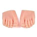 Silicone Practice False Foot Model, Nail Display Foot Model, Dark Salmon, 8x9.2x5cm(AJEW-H156-01)