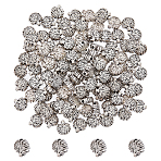 120Pcs Tibetan Style Alloy Beads, Flat Round with Tree of Life, Antique Silver, 8x7.6x3mm, Hole: 1.2mm(FIND-HY0002-30)