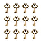 Gifts Ideas for Her Tibetan Style Alloy Charms, Cadmium Free & Nickel Free & Lead Free, Skeleton Key, Antique Bronze, 15.5x9x2.5mm, Hole: 1mm(MLF11975Y-NF)