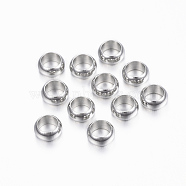 304 Stainless Steel Spacer Beads, Ring, Stainless Steel Color, 6x3mm, Hole: 4mm(X-STAS-H376-39)