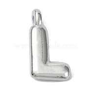 Anti-Tarnish 304 Stainless Steel Pendants, Letter Charm, Letter L, 20x11x4mm, Hole: 1.6mm(STAS-U033-02P-L)