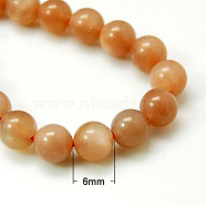 Natural Sunstone Beads Strands, Grade A,  Round, Chocolate, 6mm, Hole: 1mm(G-G066-6mm)