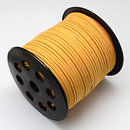 Eco-Friendly Faux Suede Cord, Faux Suede Lace, Orange, 3.0x1.4mm, about 98.42 yards(90m)/roll(LW-R007-3.0mm-1058)