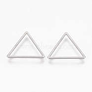 304 Stainless Steel Linking Ring, Triangle, Stainless Steel Color, 13.5x12x0.8mm(X-STAS-S079-29A)