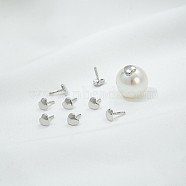 Heart Brass Head Pins, for Ghost Witch Baroque Pearl Making, Platinum, 5mm, Head: 3.5x4mm(KK-U051-02P-01)