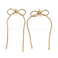 Bowknot 304 Stainless Steel Earrings for Women, Golden, 90x36.5mm(EJEW-U003-23G)